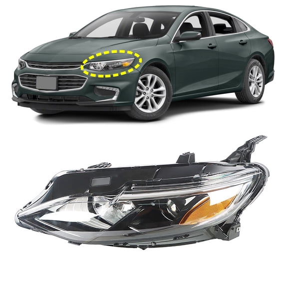 Fit for 19-21 Malibu Headlight Housing Assembly LH Halogen Headlamp