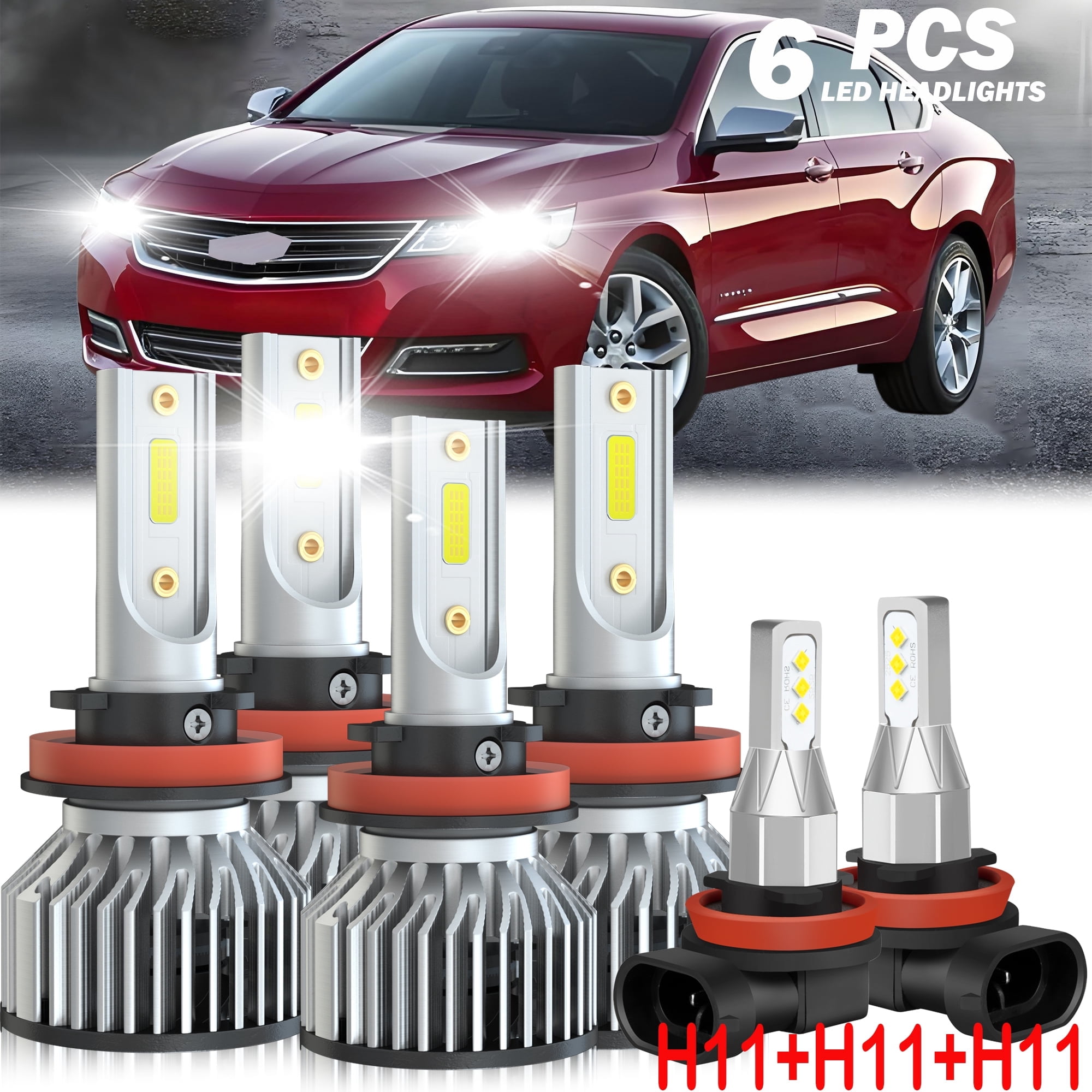 Led 0157 Fit for 2006 - 2013 Chevrolet Impala LED headlight bulbs H11 H9 H8 High ...