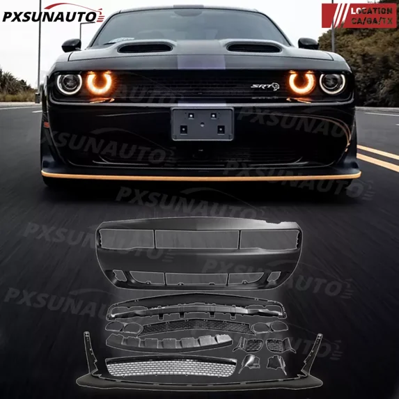 Fit for 2008-2014 Dodge Challenger Hellcat Style SRT Front Bumper Cover Kit