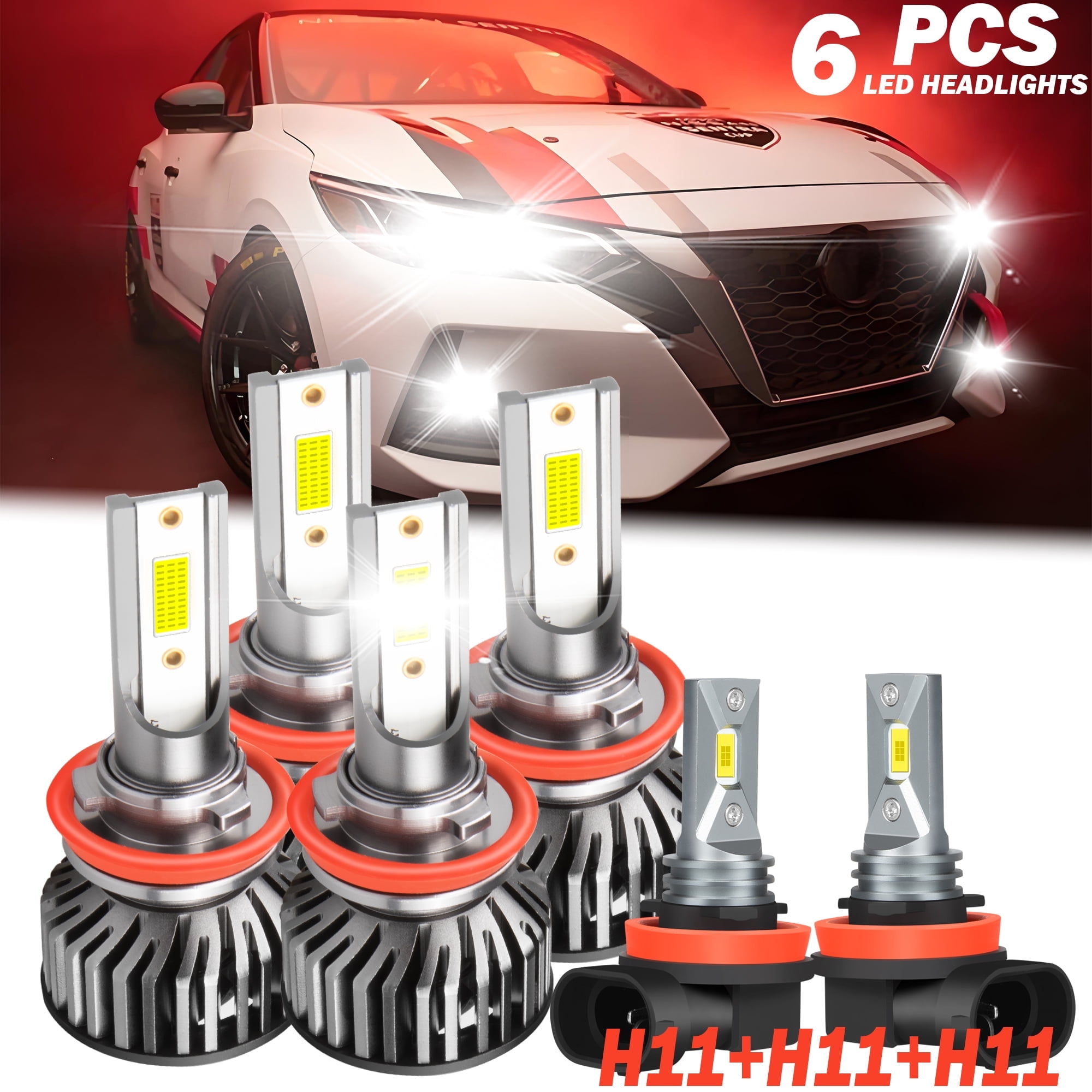 Fit for 2013 - 2023 Nissan Sentra LED headlight bulbs H11 H9 H8