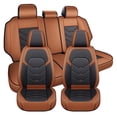 thumbnail image 1 of Fit for Buick Verano 2017, PU Leather 5 Piece Full Set Waterproof Fine Exquisite Workmanship, Black and Orange Car Seat Covers, Airbag-Compatible, 1 of 9