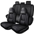 thumbnail image 1 of Fit for Chevrolet 98% Car Models,Waterproof Leather Car Seat Covers,Soft Car Seat Protectors with Airbag,5PCS Full Set(Black,Pillows), 1 of 8