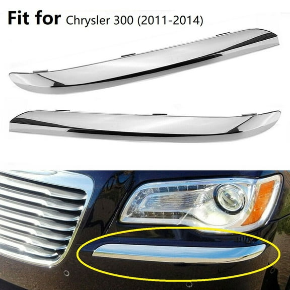 Fit for Chrysler 300 2011-2014 Bumper Trims, Chrome Trim Under Headlight (Left & Right)