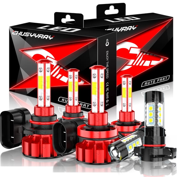 Fit for Dodge Charger 2011-2014 6000K LED Headlights Hi/Low Fog Lights 6x Bulbs Kit