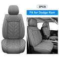 thumbnail image 1 of Fit for Dodge Ram 1500/2500/3500 2009-2023 Truck Car Seat Covers Front Cushion Pu Leather Gray, 1 of 6