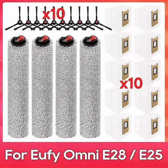 Fit for ( Eufy Omni E25 / E28 ) Parts Accessories Side Brush Hepa Filter Dust Bag Roller Mop Set L Set L