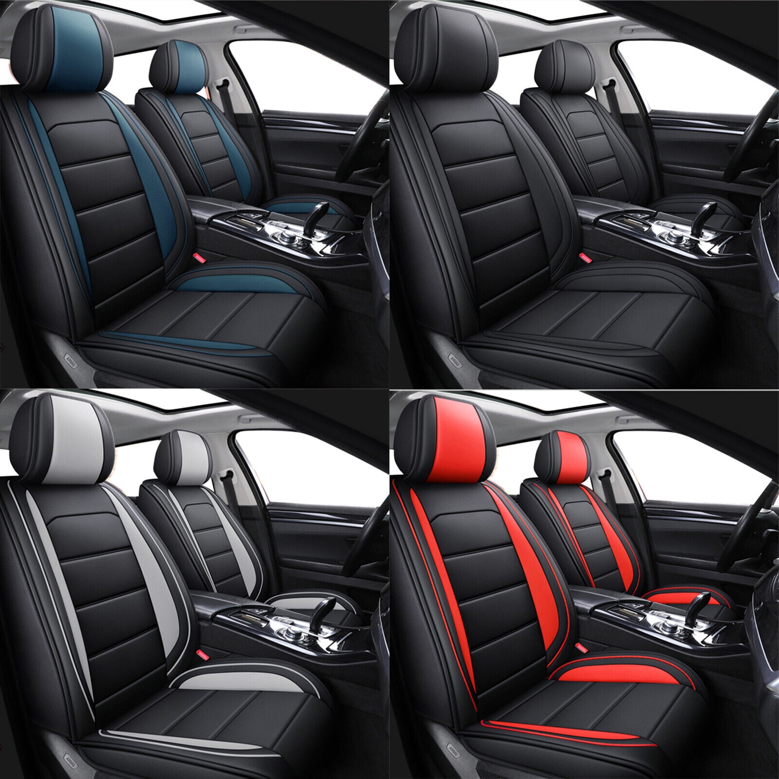 Fit for Ford EcoSport Car Seat Covers 5 Seats Full Set, Premium PU Leather Auto Seat Cushions