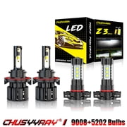 Fit for Ford Escape 2008 - 2012 LED Headlights H13/9008 Hi&Low Beam + H16/2504 Fog Light Bulbs 4X Combo