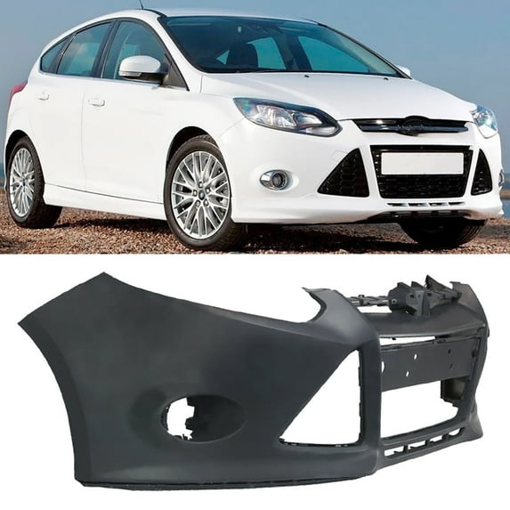 Fit for Ford Focus 2012-2014 Unpainted Front Bumper Cover (No Park Assist Sensor Hole), 12-14 Focus Bumper Cover