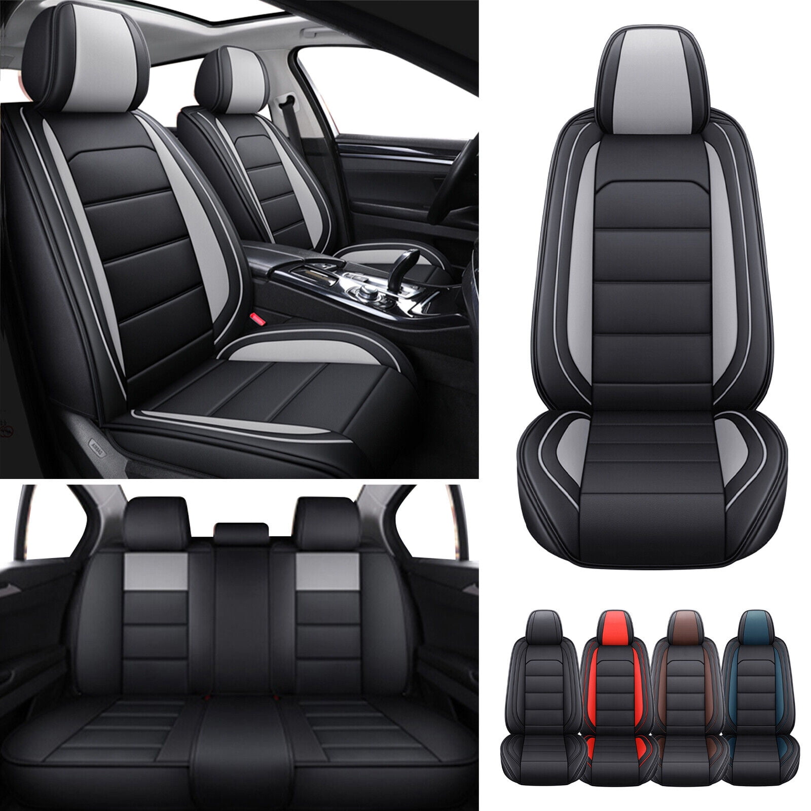 Fit for Ford Focus Car Seat Covers 5 Seats Full Set, Premium PU Leather