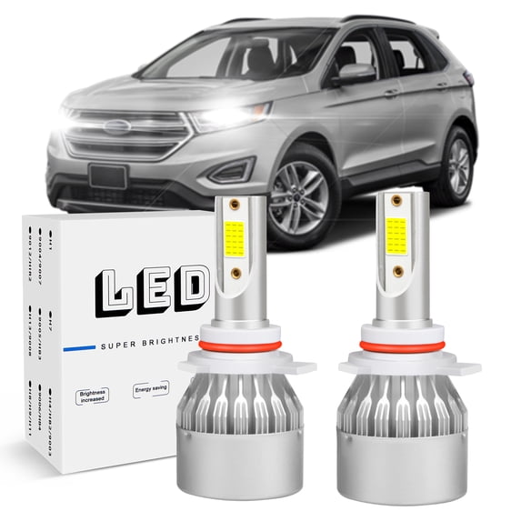 Fit for Ford edge 2011 2012 2013 2014 - 2PC 9012 LED Headlight Bulbs High / Low Beam 6500K Cool White 2pcs