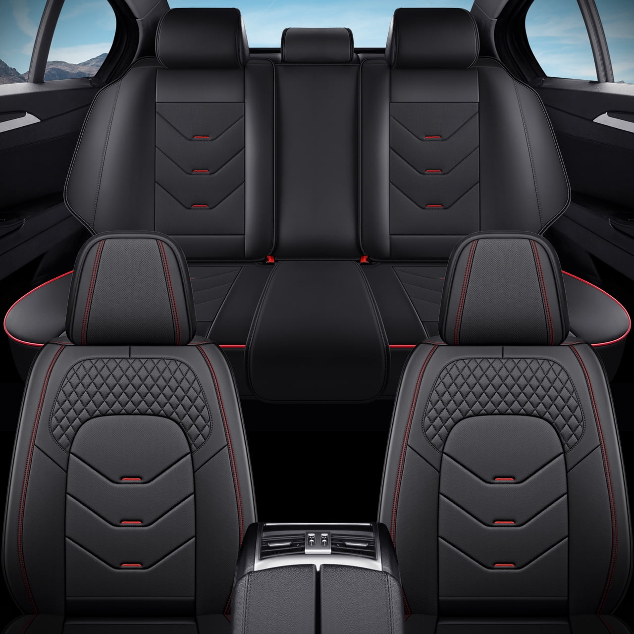 Fit for Gmc Canyon 2026 Seat Covers PU Leather Spill Protection ...