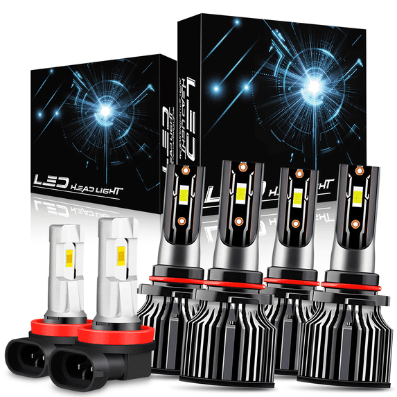 Fit for Honda Civic 2006-2011 2012 2013 2014 2015 LED 9005+9006 Headlight H11 Fog Light Bulbs Kit 6x