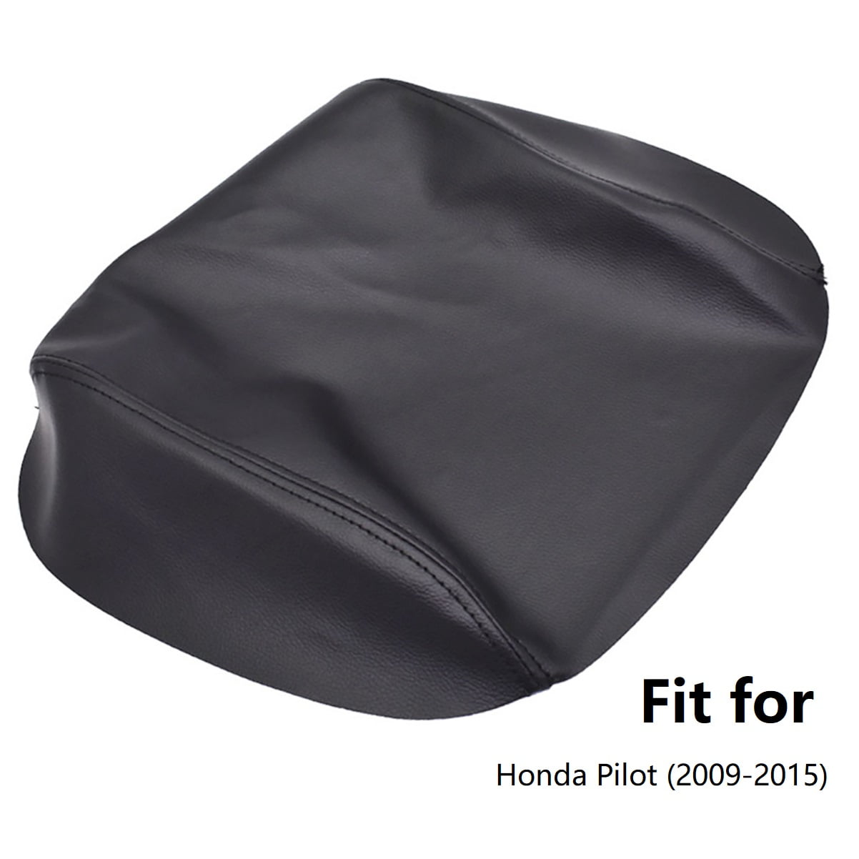 Real Black Leather Center Console Lid Armrest Cover For 2009-2015 Honda Pilot