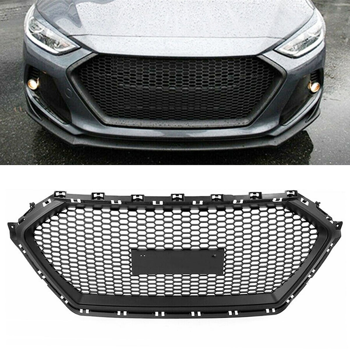 High-Quality Black Plastic Front Mesh Grille for Hyundai Elantra 2017 ...