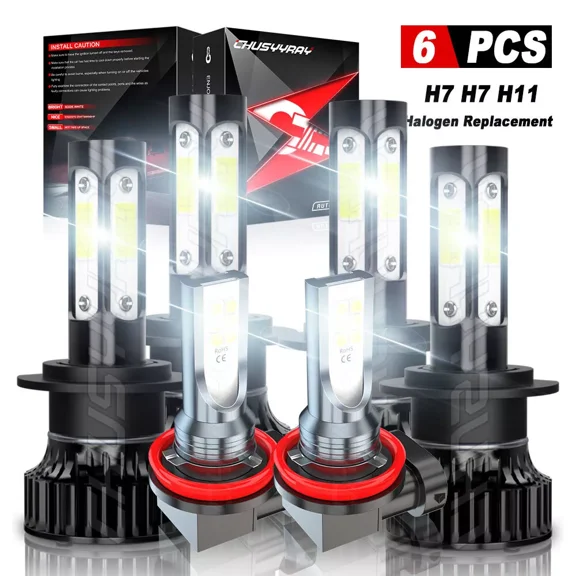 Fit for Hyundai Genesis Coupe 2013-2016 Combo LED Headlight+Fog Light Bulbs Kit Halogen Replacement