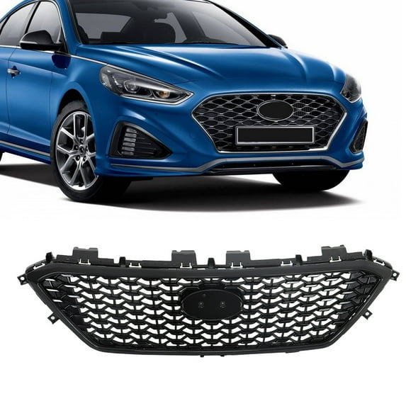 Fit for Hyundai Sonata (2015-2017) Front Upper Grille, Black