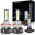 thumbnail image 1 of Fit for JEEP COMPASS 2010 LED Headlight Bulbs,9008/H13 High Beam and Low Beam+2504/H16/5202 LED Fog Light Bulbs,6pc, 1 of 10