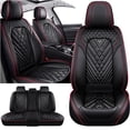 thumbnail image 1 of Fit for Jeep Cherokee 2017, Red Car Seat Covers, Leather 5 Seats Full Set Scratch Resistant Non-slip, Protect Car Seats, 1 of 1
