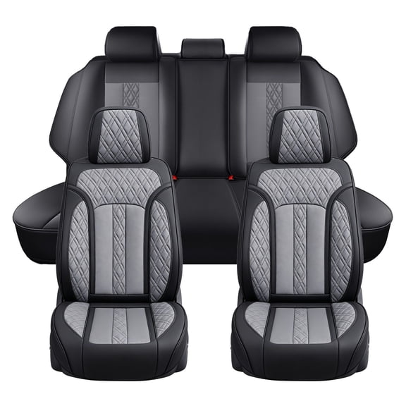 Fit for Jeep Renegade 2015 Seat Cover, Faux Leather 5 Seats Full Set Retain Seatbelt Port Non-slip, Gray Car Seat Covers, Pet Car Seat Covers