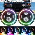 thumbnail image 1 of Fit for Jeep Wrangler JK LJ TJ CJ 97-17 Patriot 7" LED Headlight DRL Projector Light 2Pcs, 1 of 18