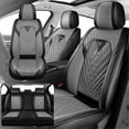 thumbnail image 1 of Fit for Kia Forte 2014, Leather 5 Piece Full Set Scratch Resistant Suitable for All Seasons, Black and Gray Car Seat Covers, Protect Car Seats, 1 of 7