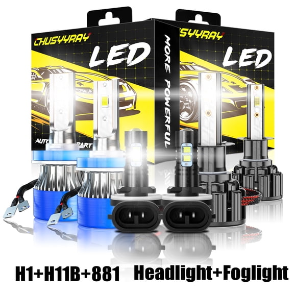 Fit for Kia Forte Koup 2010-2013 6X LED Headlights Hi/Low + Fog Light Bulb H1+H11B+881
