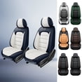 thumbnail image 1 of Fit for Kia Seltos 2025, Blue and White Car Seat Covers, Leather Front two seats With Lumbar Support Suitable for All Seasons, Airbag-Compatible, 1 of 8