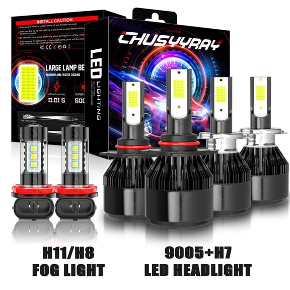 Fit for Mazda 3 2004-2006 Combo LED Headlight Bulbs High Low Beam Fog Light Kit 6X