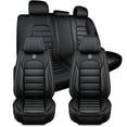 thumbnail image 1 of Fit for Mazda CX-5 2025, Black Car Seat Covers, Faux Leather 5 Piece Full Set With Lumbar Support Suitable for All Seasons, Airbag-Compatible, 1 of 7