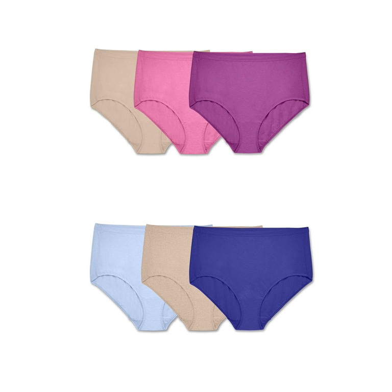 Fit for Me Women's Plus Assorted Beyondsoft Brief Panty, 6 Pack
