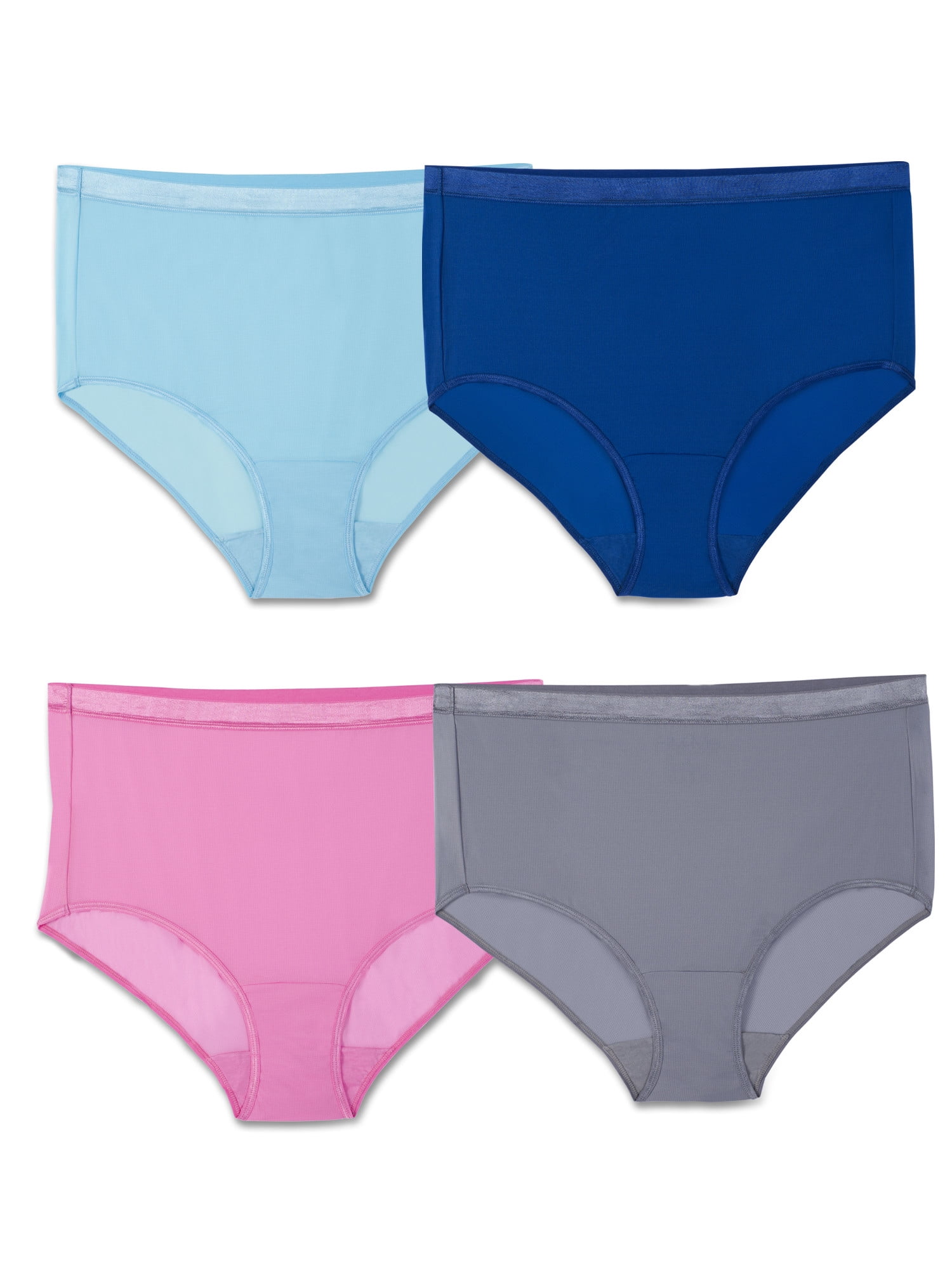 Fit for Me Women's Plus EverLight Brief Underwear, 4 Pack