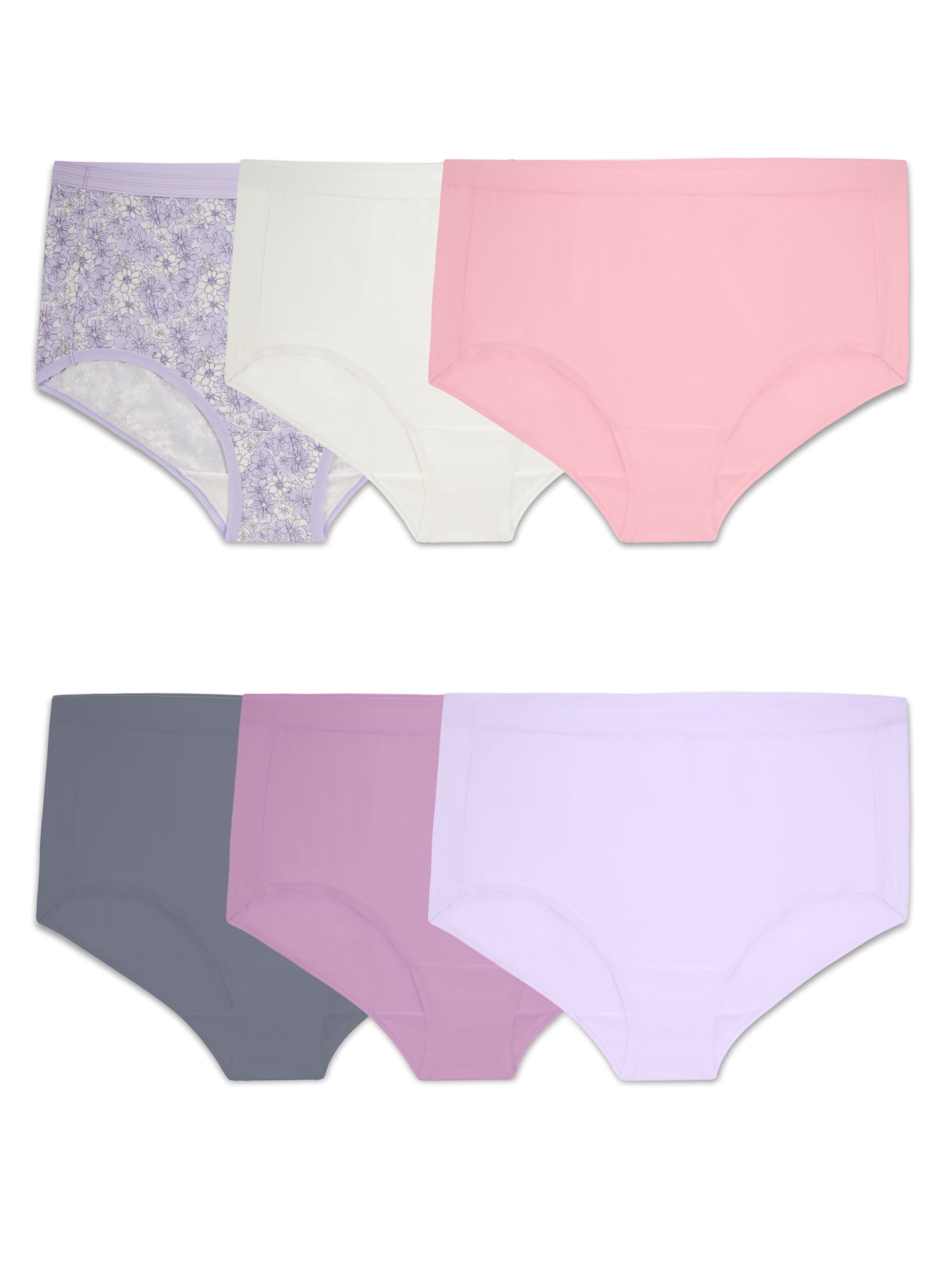 Fruit Of The Loom Women's Fit for Me Plus Size Cotton Brief Panties, 3 Pack  