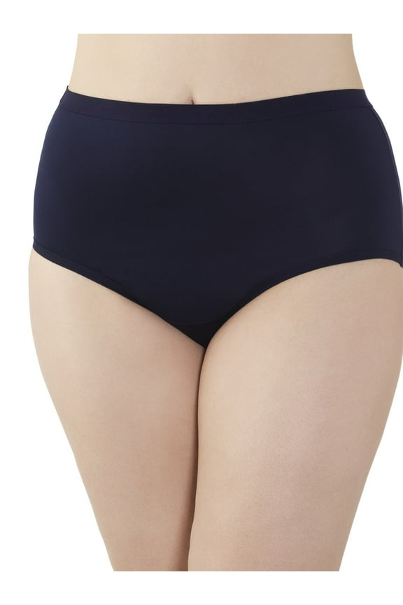 Fit for Me Women's Plus Microfiber Brief Underwear, 5 Pack