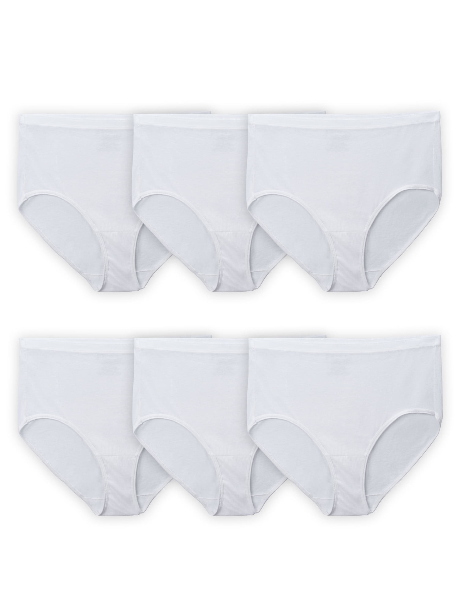Fruit of The Loom Women's Fit for Me Cotton Mesh Brief Panties - 6 Pack in Assorted | Plus Size 9