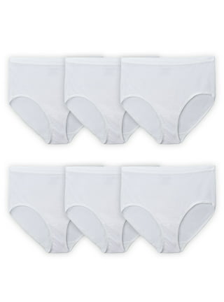 Fit for Me Women's Plus Comfort Covered Cotton Assorted Brief Panty, 6 Pack