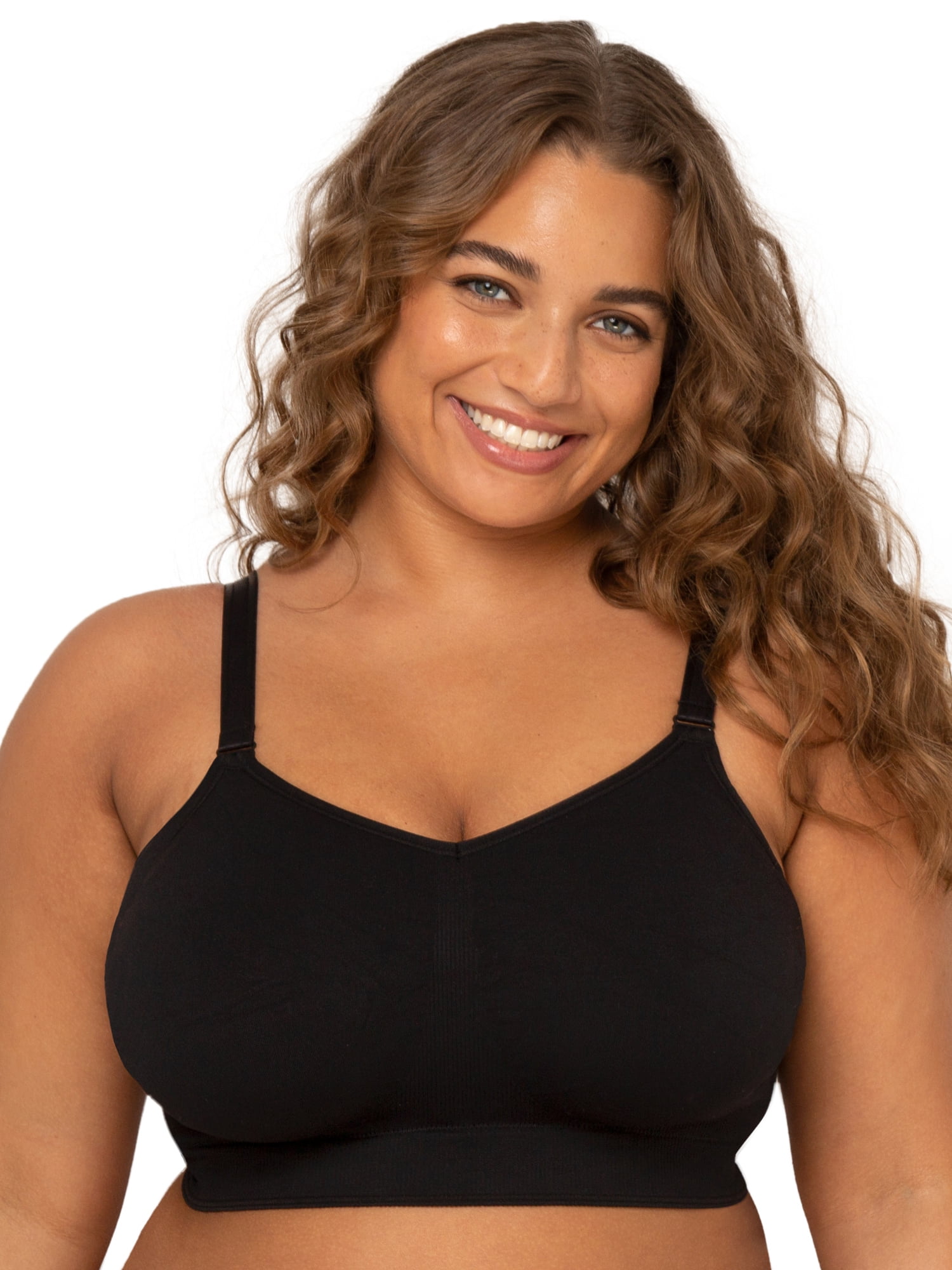 Conturve Wirefree High Support Bra for Women Small to Plus Size Everyday  Wear Exercise and Offers Back Support (XL, Black) : : Fashion