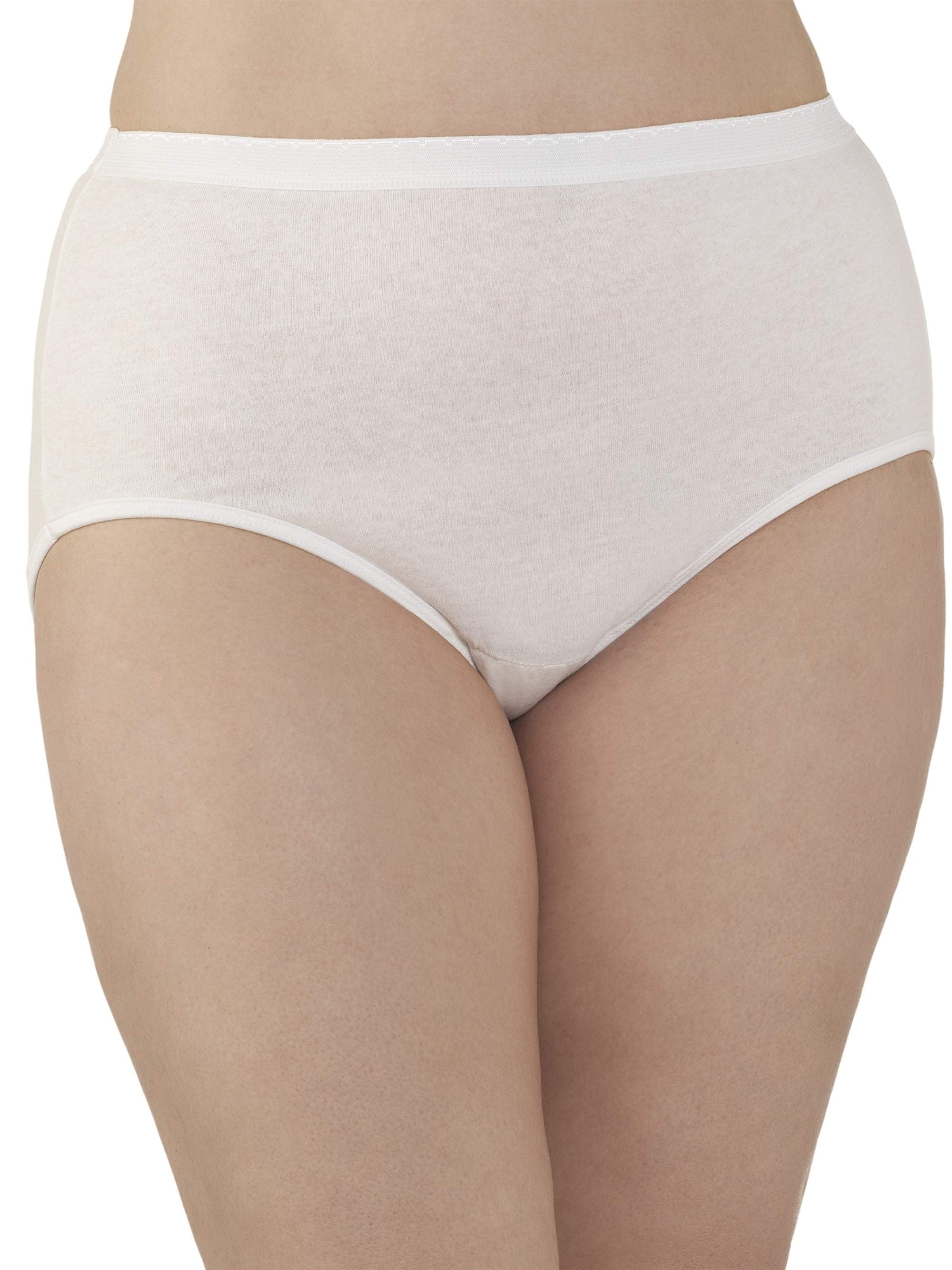 Fit for Me by Fruit of the Loom Women's Cotton Briefs, 5 Pack Plus Size  Panties