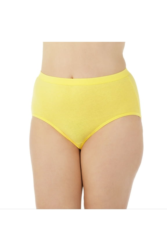 Fit for Me by Fruit of the Loom Women's Cotton Briefs, 5 Pack Plus Size Panties