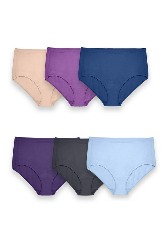 Women's Plus Assorted Beyondsoft Brief Panties, 6 Pack