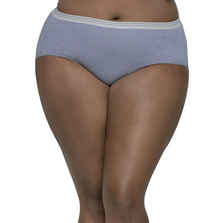 Fit for Me by Fruit of the Loom Women's Plus Assorted Heather Brief Panties - 5 Pack
