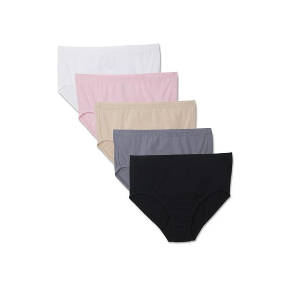 Fit for Me by Fruit of the Loom Women's Plus Breathable Cotton-Mesh Brief Panties - 5 Pack