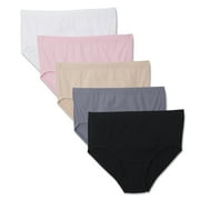 Fit for Me by Fruit of the Loom Women's Plus Breathable Cotton-Mesh Brief Panties - 5 Pack