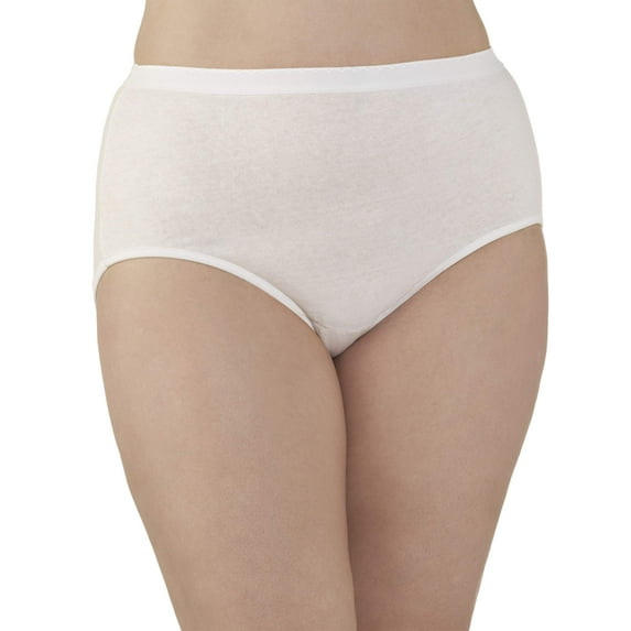 Fit for Me by Fruit of the Loom Women's Plus Cotton White Brief Panties - 5 Pack