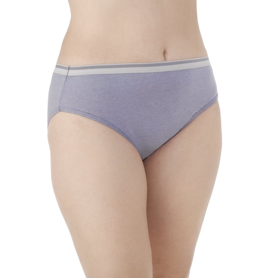 Fit for Me by Fruit of the Loom Women's Plus Heather Cotton Hi-Cut Panties - 5 Pack