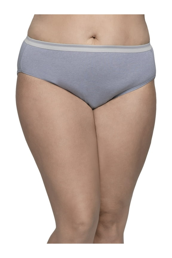 Fit for Me by Fruit of the Loom Women's Plus Heather Cotton Hi-Cut Panties - 5 Pack
