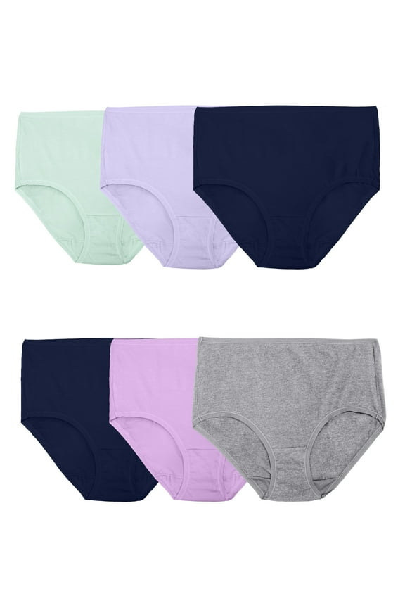 Fit for Me by Fruit of the Loom Women's Plus Size 360 Cotton Stretch Brief Underwear, 6-Pack