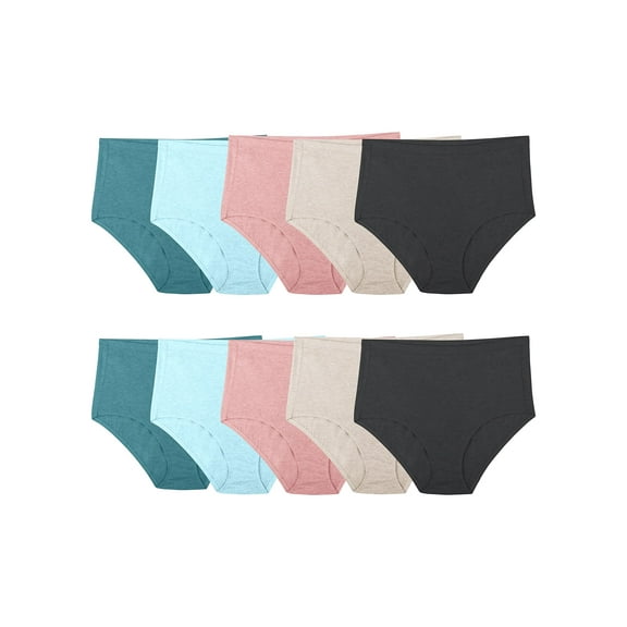 Fit for Me by Fruit of the Loom Women's Plus Size Beyondsoft Brief Underwear, 10-Pack