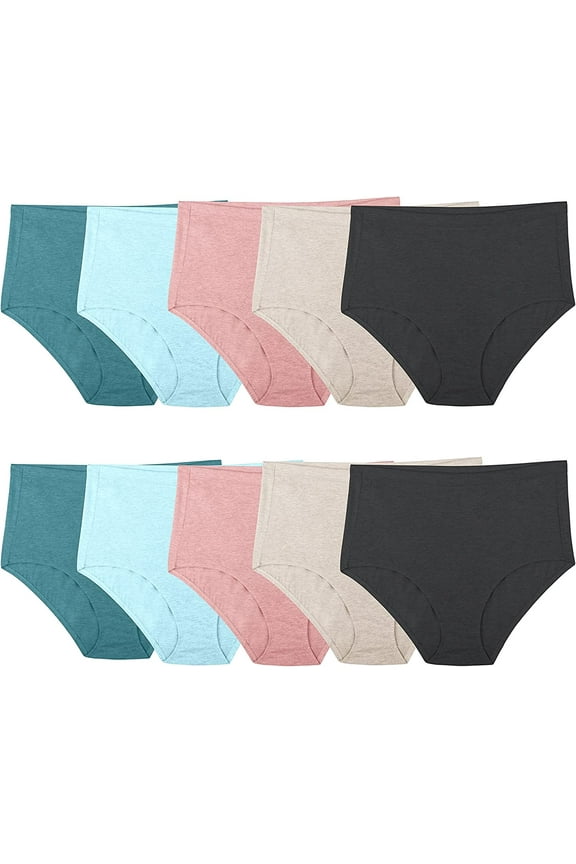 Fit for Me by Fruit of the Loom Women's Plus Size Beyondsoft Brief Underwear, 10-Pack
