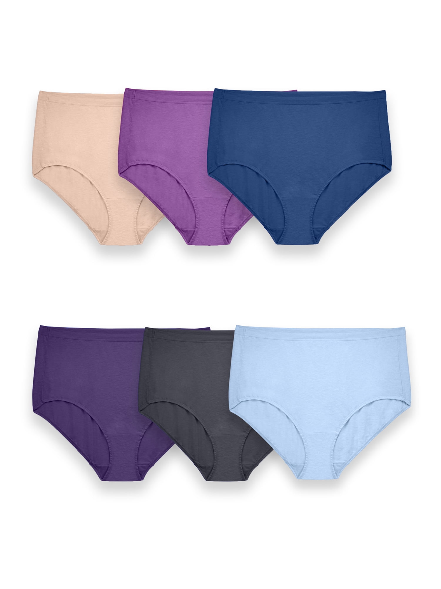 Fit for Me by Fruit of the Loom Women's Plus Size Beyondsoft Brief Underwear,  6 Pack 